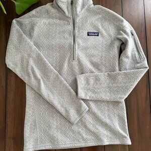 Patagonia Better Sweater 1/4 Zip Pullover Textured Pattern Gray Womens S…